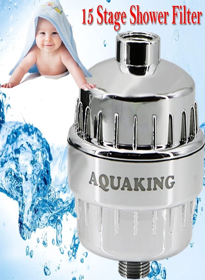 AQUAKING Shower Filter for Hard Water - SF-15 PRO Alkaline Aqua Softener for Home Bathroom Tap Kitchen Faucet Purifier Remove Chlorine Salt from Well Borewell Water 15 Stage, 2 Cartridges - Image 5